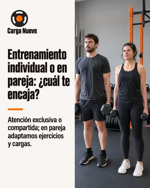 Carga Nueve, estudio de entrenamiento personal: Entrenamiento individual o en pareja: ¿cuál te encaja?