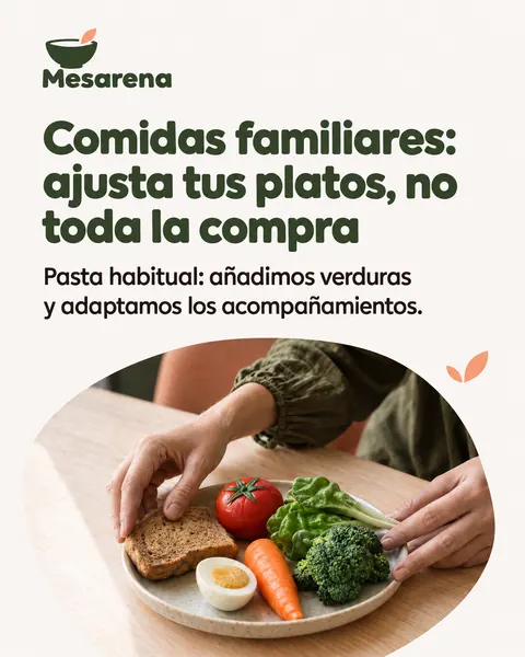 Mesarena, consulta de nutrición: Comidas familiares: ajusta tus platos, no toda la compra
